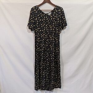 Vintage Jessica Stevens Navy Floral Romper Jumpsuit Size 9 Medium